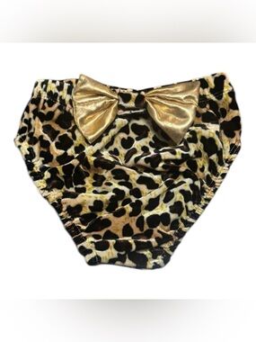 2/$10Leopard Print Diaper Cover with Gold Bow